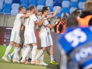 Futbalisti ŠK Slovan Bratislava na ilustračnej fotografii.