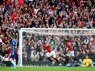 Momentka zo zápasu Manchester United - Chelsea.