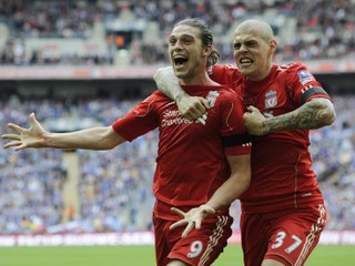 Andy Carroll (vľavo) a Martin Škrtel ešte v drese FC Liverpool.
