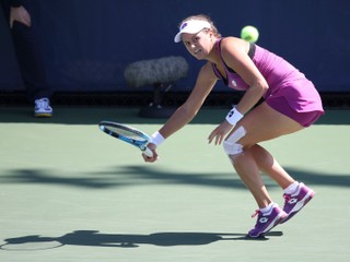 Jana Čepelová počas zápasu proti Chsieh Su-wej v prvom kole US Open 2019.