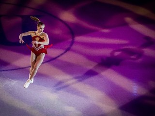 Nicole Rajičová tancuje počas záverečnej exhibície na majstrovstvách Európy 2016 v Bratislave.