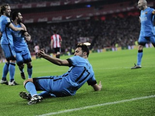 Munir El Haddadi oslavuje svoj gól do siete domáceho Athleticu Bilbao.