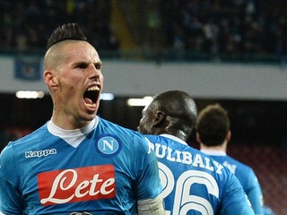 Marek Hamšík sa teší z gólu do siete FC Turín.