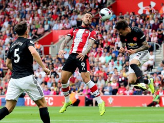 Fotografia zo zápasu medzi Manchesterom a Southamptonom.