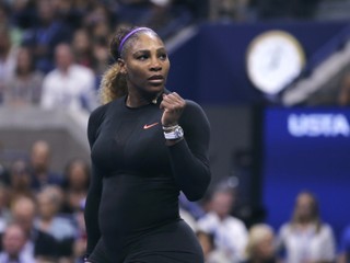 Serena Williamsová po výhre vo štvrťfinále US Open 2019 proti Čhciang Wang.
