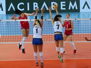 Zápas semifinále ME vo volejbale žien 2019 Srbsko - Taliansko.