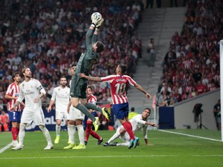 Thibaut Courtois v zápase Atlético Madrid - Real Madrid.