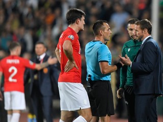 Momentka zo zápasu Bulharsko - Anglicko v kvalifikácii EURO 2020.