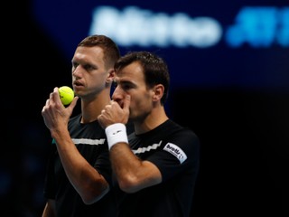 Filip Polášek (vľavo) a Ivan Dodig na ATP Finals 2019.