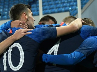 Slovenskí futbalisti do 21 rokov (archívna snímka).