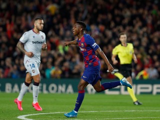 Ansu Fati po strelenom góle.