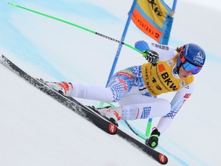 Petra Vlhová počas prvého kola alpskej kombinácie v Crans Montane.