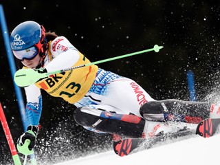 Petra Vlhová počas druhého kola alpskej kombinácie v Crans Montane.