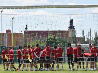 Hráči FC Spartak Trnava počas spoločného tréningu.