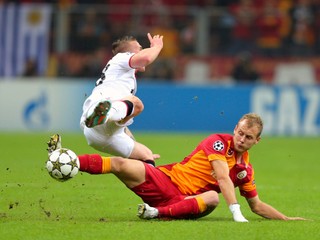 Semih Kaya (vpravo) ešte v drese Galatasarayu Istanbul.