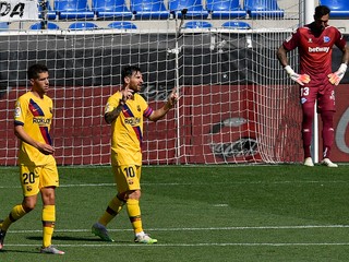 Lionel Messi po strelenom góle.