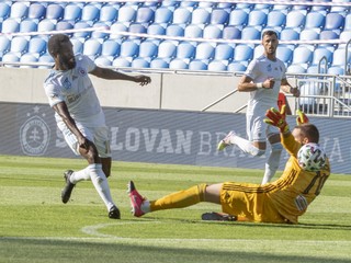 Futbalisti ŠK Slovan Bratislava na ilustračnej fotografii.