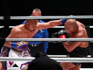 Roy Jones Jr. (vľavo) v súboji s Mikeom Tysonom.