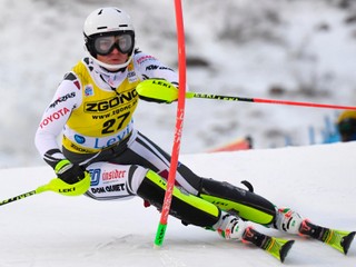 Martina Dubovská počas slalomu v Levi 2020.