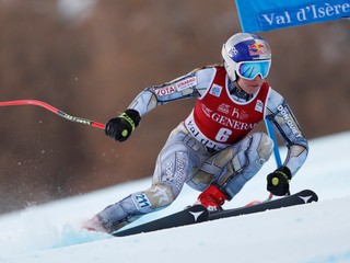 Ester Ledecká na trati super G.