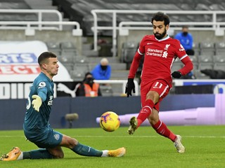 Momentka zo zápasu Newcastle United - Liverpool FC.