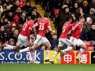 Hráči Manchestru United vybojovali víťazstvo v samom závere duelu.