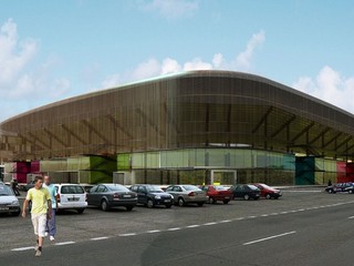 Vizualizácia Národného futbalového štadióna z návrhu v roku 2006.