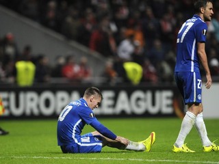 Nedávno boli spoluhráči Marek Bakoš (vpravo) a Zdeněk  Folprecht sklamaní, keď Liberec prehral v zápase Európskej ligy na pôde portugalskej Bragy. Proto Slavii však miestny Slovan predviedol pekný výsledkový obrat.