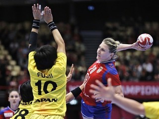 Srbka Tamara Georgijevová v zápase proti Japonsku na MS.
