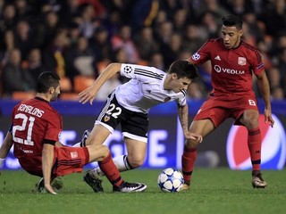 Druhý gól Valencie strelil krídelník Santi Mina (v strede).