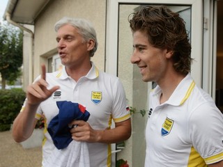 Oleg Tiňkov, majiteľ tímu Tinkoff-Saxo, a Peter Sagan