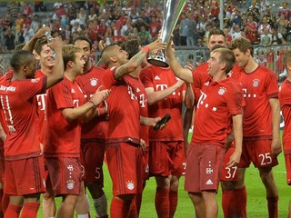 Futbalisti Bayernu Mníchov sa tešia z triumfu na Audi Cupe.