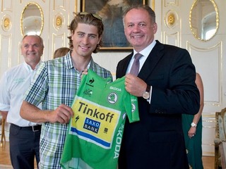 Peter Sagan sa vo štvrtok stretol aj s prezidentom Andrejom Kiskom.