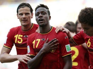 Mladík Divock Origi (č. 17) bol jedným z najpríjemnejších prekvapení v belgickom národnom tíme na vlaňajších MS v Brazílii.
