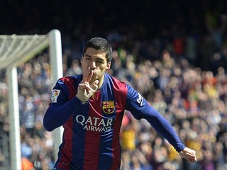 Útočník FC Barcelona Luis Suarez strelil dva góly.