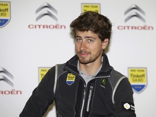 Peter Sagan počas prezentácie cyklistického tímu Tinkoff-Saxo v Miláne 20. marca 2015.