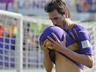José Maria Basanta z Fiorentiny sa raduje po góle  v zápase 22. kola talianskej Serie A proti Atalante 8. februára vo Florencii. Ilustračná snímka.