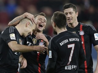Radosť hráčov Bayernu Mníchov.
