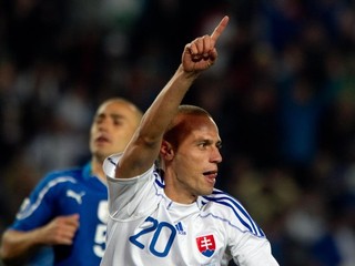 Kopúnek krátko po tom, ako strelil gól Taliansku na MS 2010.