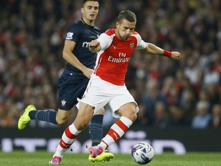 Lukas Podolski v zápase Ligového pohára proti Southamptonu.