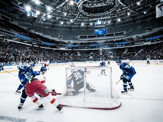 Jokerit Helsinki počas zápasu v Minsku.