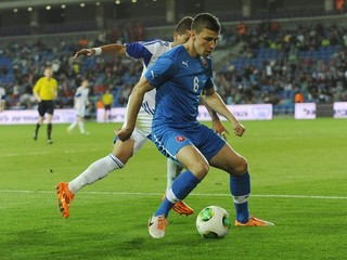 Filip Kiss počas prípravného zápasu Izrael - Slovensko.