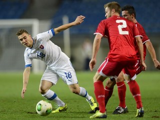 Erik Jendrišek v reprezentačnom drese proti Gibraltáru.