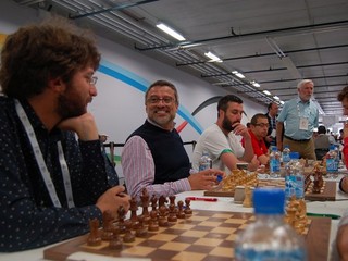 Slovenskí šachisti počas olympiády.