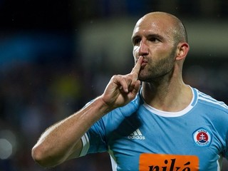 Róbert Vittek oslavuje gól.