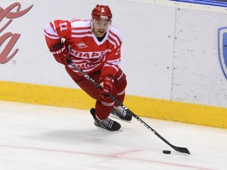 Rastislav Špirko (Spartak) v prípravnom stretnutí HC Slovan Bratislava - Spartak Moskva 1. augusta 2013 v Bratislave.