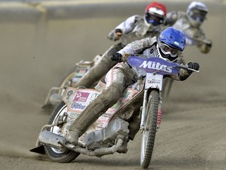 Vaculík počas majstrovstiev Európy Challenge motocyklov na plochej dráhe v Žarnovici v roku 2013.