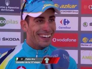 Jedenástu etapu Vuelty vyhral Aru, Quintana odstúpil