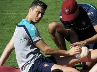 Cristiano Ronaldo počas stredajšieho tréningu.