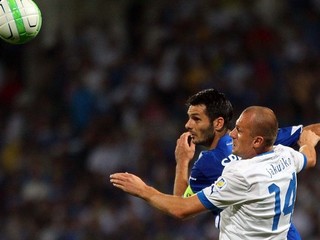 Martin Jakubko v kvalifikačnom zápase proti Bosne a Hercegovine.